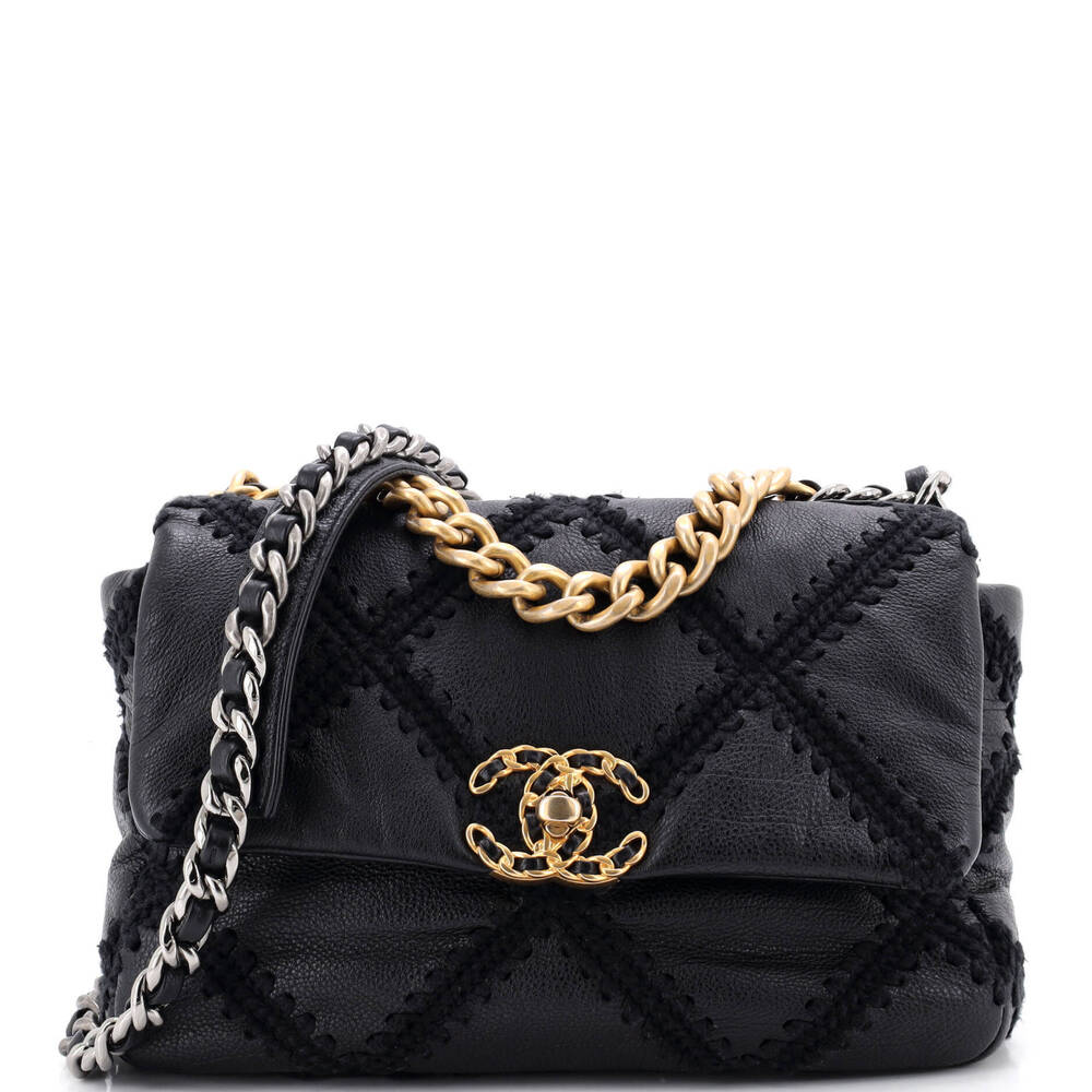 Chanel Medium 19 Flap Bag Crochet Quilted Calfskin